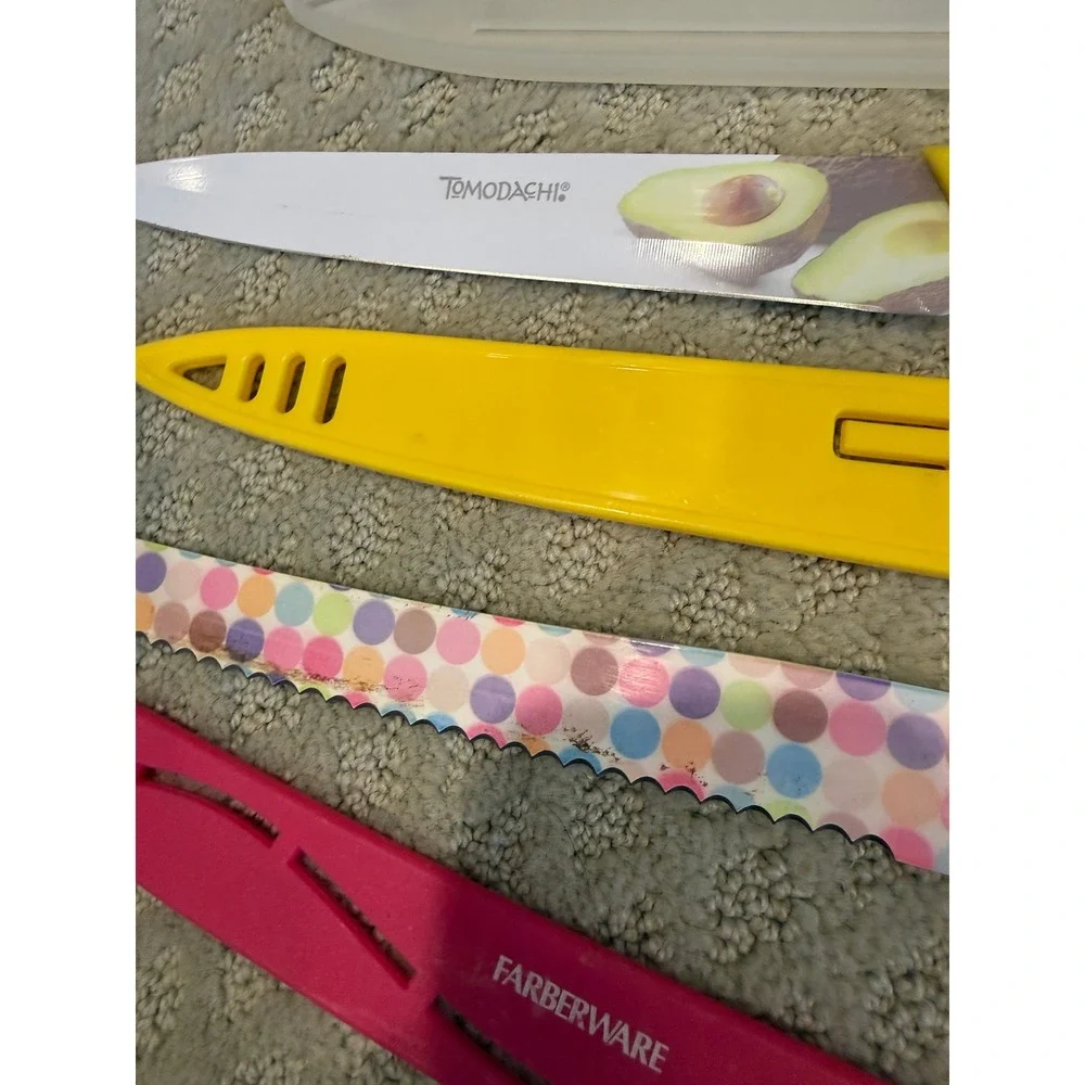 Tomodachi Farberware Kitchen Knives Set with Sheaths Fruit‎ Avocado Bell Pepper